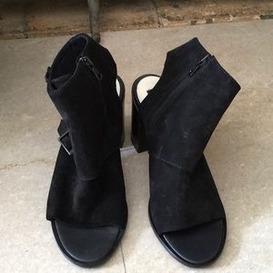 Rag & Bone Black Marta Suede Open Toe/Heel Booties